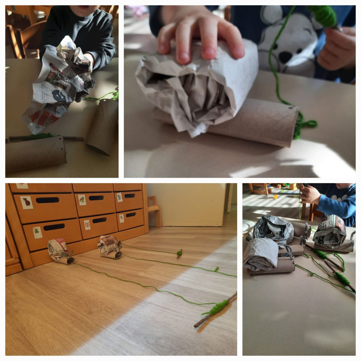 Collage von Papier schnecken